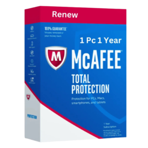 Renew McAfee Total Protection 1 User 1 Year