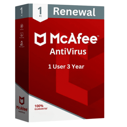 Renew McAfee Antivirus 1 User 3 Years